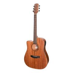 Martinez 'Natural Series' Left Handed Mahogany Top Acoustic-Electric Dreadnought Cutaway Guitar (Open Pore)-MNDC-15L-MOP