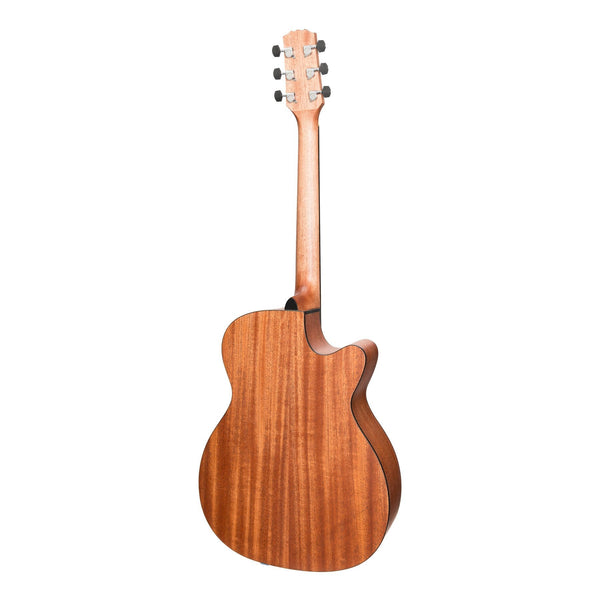 Martinez 'Natural Series' Left Handed Mahogany Top Acoustic-Electric Small Body Cutaway Guitar (Open Pore)