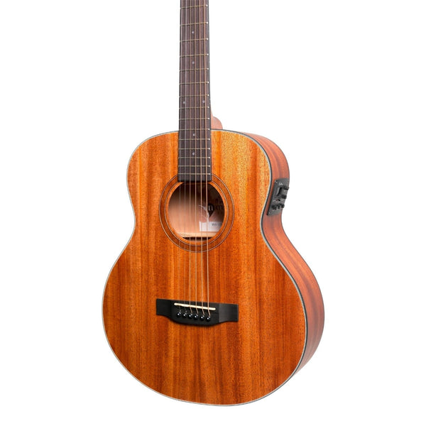 Martinez 'Natural Series' Left Handed Mahogany Top Mini Short Scale Acoustic-Electric Guitar (Open Pore)