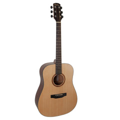 Martinez 'Natural Series' Left Handed Spruce Top Acoustic Dreadnought Guitar (Open Pore)