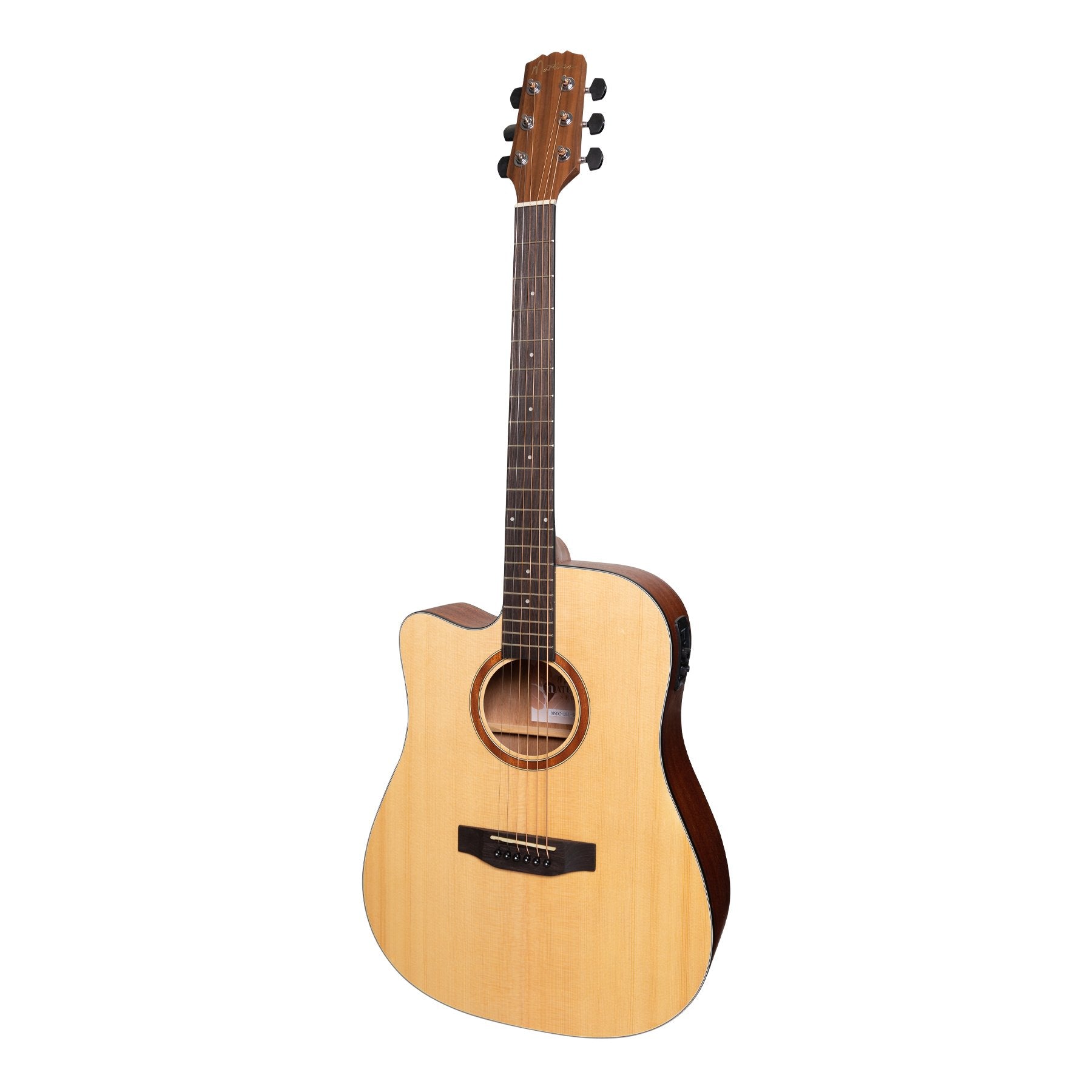 Martinez 'Natural Series' Left Handed Spruce Top Acoustic-Electric Dreadnought Cutaway Guitar (Open Pore)-MNDC-15L-SOP