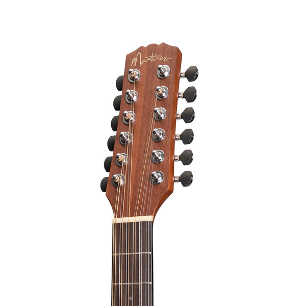 Martinez 'Natural Series' Mahogany Top 12-String Acoustic-Electric Mini Short Scale Guitar (Open Pore)