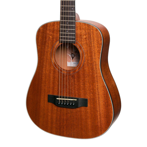 Martinez 'Natural Series' Mahogany Top Acoustic-Electric Babe Traveller Guitar (Open Pore)