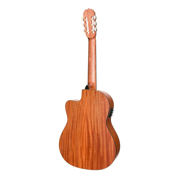 Martinez 'Natural Series' Mahogany Top Acoustic-Electric Classical Cutaway Guitar (Open Pore)