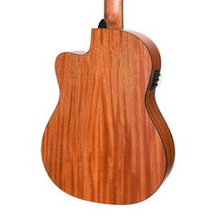 Martinez 'Natural Series' Mahogany Top Acoustic-Electric Classical Cutaway Guitar (Open Pore)