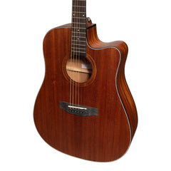 Martinez 'Natural Series' Mahogany Top Acoustic-Electric Dreadnought Cutaway Guitar (Open Pore)