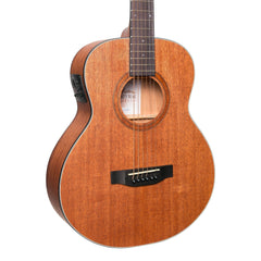 Martinez 'Natural Series' Mahogany Top Acoustic-Electric Mini Short Scale Guitar (Open Pore)