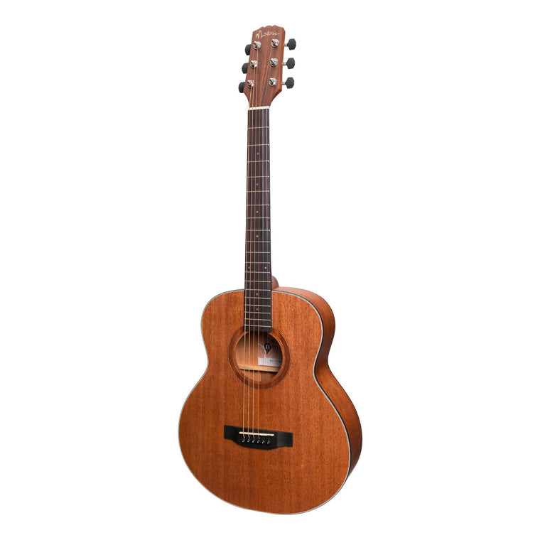 Martinez 'Natural Series' Mahogany Top Acoustic-Electric Mini Short Scale Guitar (Open Pore)