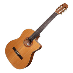 Martinez 'Natural Series' Solid Cedar Top Acoustic-Electric Classical Cutaway Guitar (Open Pore)