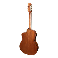 Martinez 'Natural Series' Solid Mahogany Top Acoustic-Electric Classical Cutaway Guitar (Open Pore)