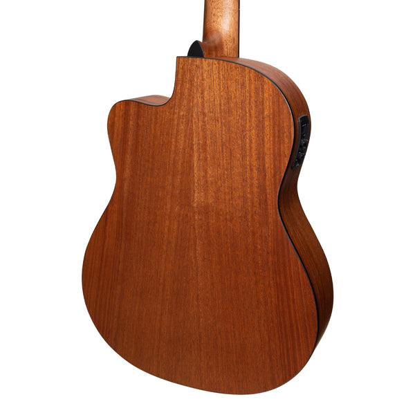 Martinez 'Natural Series' Solid Mahogany Top Acoustic-Electric Classical Cutaway Guitar (Open Pore)