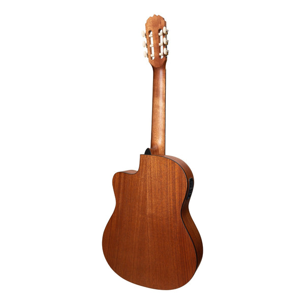 Martinez 'Natural Series' Solid Mahogany Top Acoustic-Electric Classical Cutaway Guitar (Open Pore)