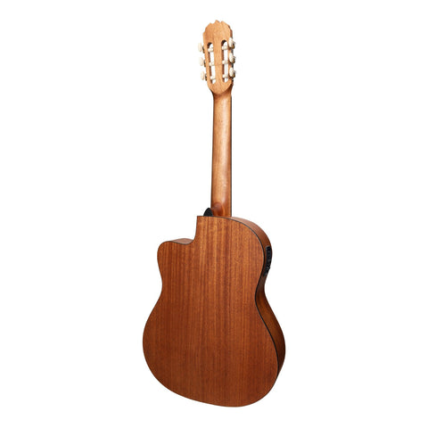 Martinez 'Natural Series' Solid Spruce Top Acoustic-Electric Classical Cutaway Guitar (Open Pore)