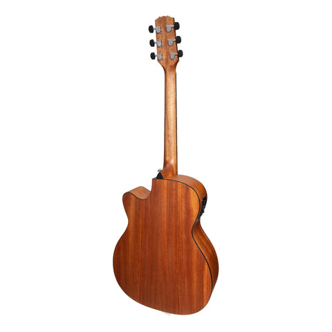 Martinez 'Natural Series' Solid Spruce Top Acoustic-Electric Small Body Cutaway Guitar (Open Pore)