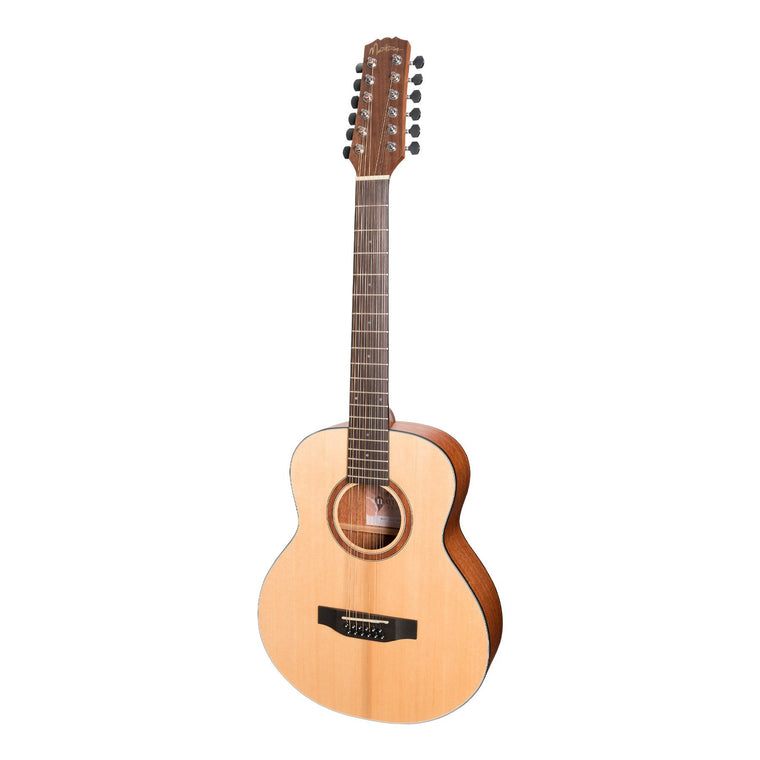 Martinez 'Natural Series' Spruce Top 12-String Acoustic-Electric Mini Short Scale Guitar (Open Pore)