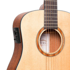 Martinez 'Natural Series' Spruce Top Acoustic-Electric Babe Traveller Guitar (Open Pore)