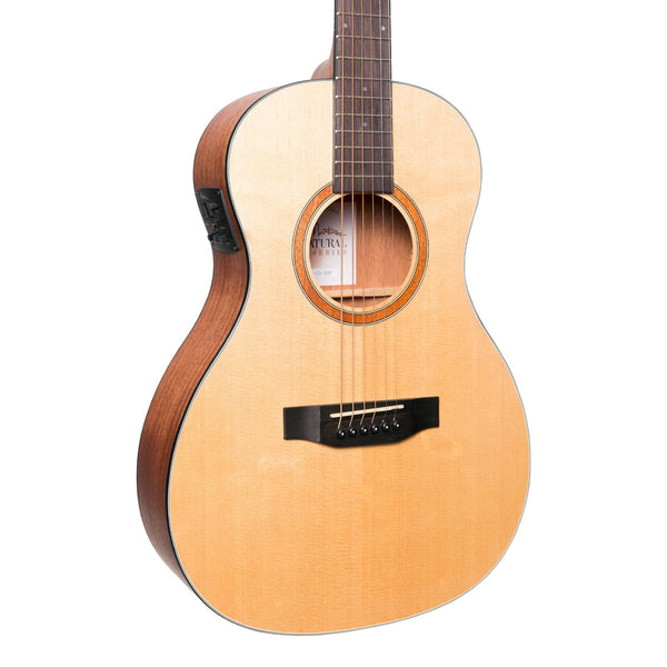 Martinez 'Natural Series' Spruce Top Acoustic-Electric Parlour Guitar (Open Pore)