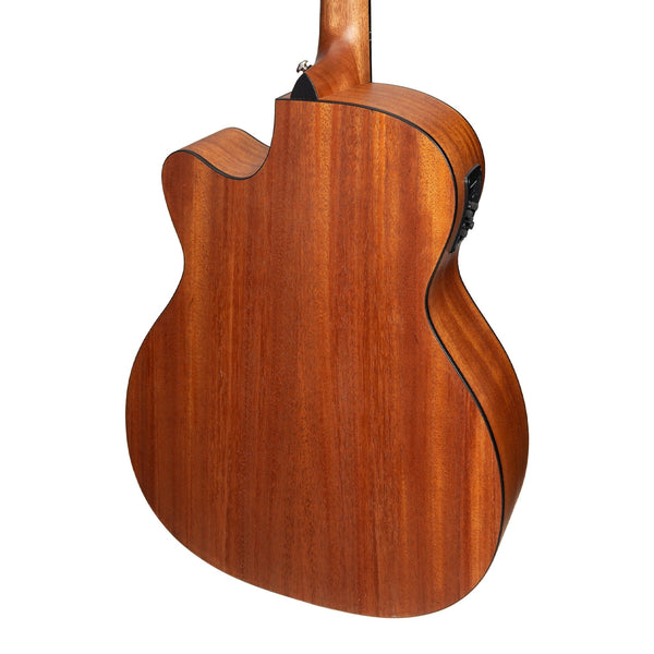 Martinez 'Natural Series' Spruce Top Acoustic-Electric Small Body Cutaway Guitar (Open Pore)