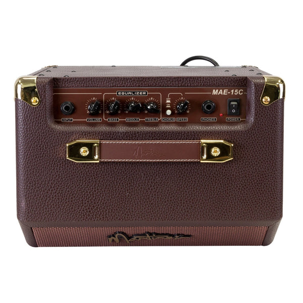 Martinez Retro-Style 15 Watt Acoustic Guitar Amplifier with Chorus (Brown Vinyl)