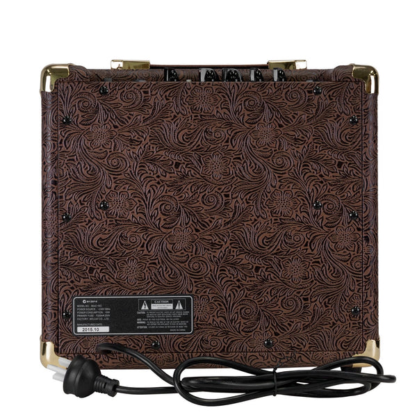 Martinez Retro-Style 15 Watt Acoustic Guitar Amplifier with Chorus (Paisley Brown)