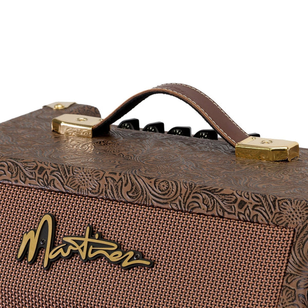 Martinez Retro-Style 15 Watt Acoustic Guitar Amplifier with Chorus (Paisley Brown)