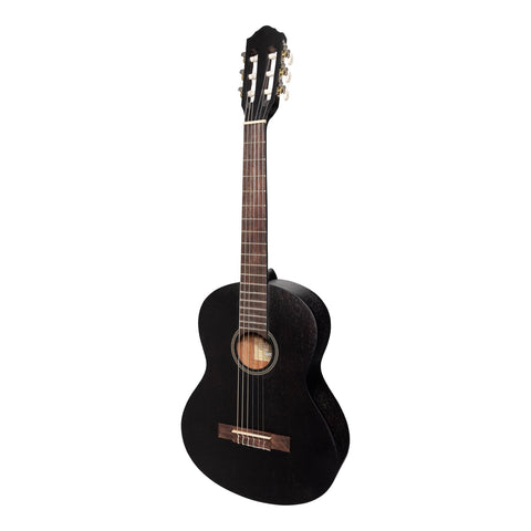 Martinez 'Slim Jim' 3/4 Size Student Classical Guitar Pack with Built In Tuner (Black)