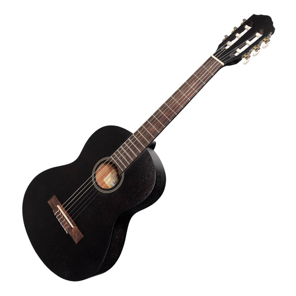 Martinez 'Slim Jim' 3/4 Size Student Classical Guitar Pack with Built In Tuner (Black)