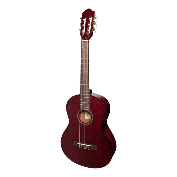 Martinez 'Slim Jim' 3/4 Size Student Classical Guitar Pack with Built In Tuner (Red)