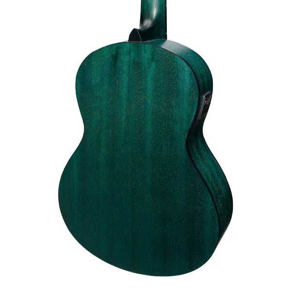 Martinez 'Slim Jim' 3/4 Size Student Classical Guitar Pack with Built In Tuner (Teal Green)