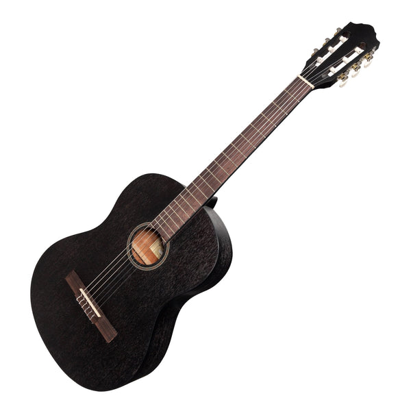 Martinez 'Slim Jim' Full Size Student Classical Guitar Pack with Built In Tuner (Black)