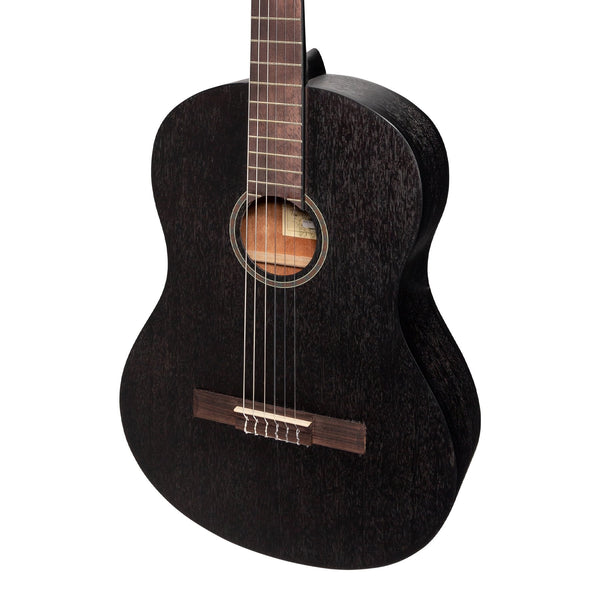 Martinez 'Slim Jim' Full Size Student Classical Guitar Pack with Built In Tuner (Black)