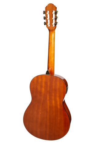 Martinez 'Slim Jim' G-Series 3/4 Size Classical Guitar with Built-in Tuner (Amber-Gloss)