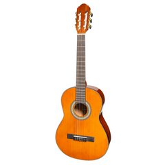 Martinez 'Slim Jim' G-Series 3/4 Size Electric Classical Guitar with Tuner (Amber-Gloss)-MC-SJ34GT-AMB