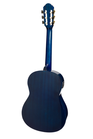 Martinez 'Slim Jim' G-Series 3/4 Size Classical Guitar with Built-in Tuner (Blue-Gloss)