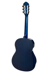 Martinez 'Slim Jim' G-Series 3/4 Size Classical Guitar with Built-in Tuner (Blue-Gloss)