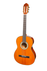 Martinez 'Slim Jim' G-Series Full Size Student Classical Guitar Pack with Built In Tuner (Amber-Gloss)