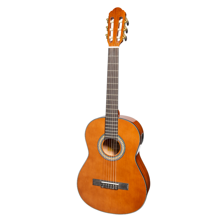 Martinez 'Slim Jim' G-Series Left Handed 3/4 Size Classical Guitar with Built-in Tuner (Natural-Gloss)