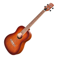 Martinez 'Southern Belle 6 Series' Mahogany Solid Top Electric Baritone Ukulele with Hard Case (Sunburst)