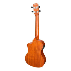 Martinez 'Southern Belle 6 Series' Mahogany Solid Top Electric Cutaway Tenor Ukulele with Hard Case (Sunburst)