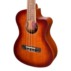 Martinez 'Southern Belle 6 Series' Mahogany Solid Top Electric Cutaway Tenor Ukulele with Hard Case (Sunburst)