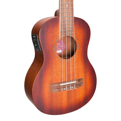 Martinez 'Southern Belle 6 Series' Mahogany Solid Top Electric Tenor Ukulele with Hard Case (Sunburst)