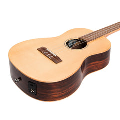 Martinez 'Southern Belle 7 Series' Spruce Solid Top Electric Baritone Ukulele with Hard Case (Natural Gloss)