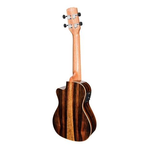 Martinez 'Southern Belle 7 Series' Spruce Solid Top Electric Cutaway Concert Ukulele with Hard Case (Natural Gloss)