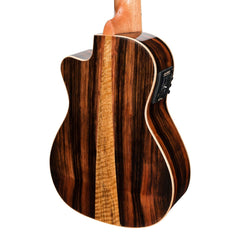 Martinez 'Southern Belle 7 Series' Spruce Solid Top Electric Cutaway Concert Ukulele with Hard Case (Natural Gloss)