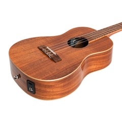 Martinez 'Southern Belle 8 Series' Koa Solid Top Electric Baritone Ukulele with Hard Case (Natural Gloss)