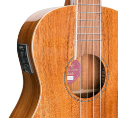 Martinez 'Southern Belle 8 Series' Koa Solid Top Electric Baritone Ukulele with Hard Case (Natural Gloss)