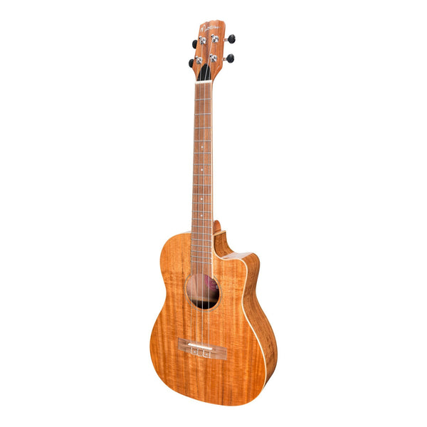 Martinez 'Southern Belle 8 Series' Koa Solid Top Electric Cutaway Baritone Ukulele with Hard Case (Natural Gloss)-MSBB-8C-NGL