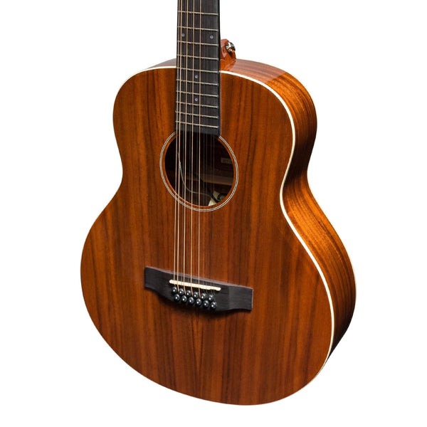 Martinez 'Southern Star Series' Koa Solid Top 12-String Acoustic-Electric TS-Mini Guitar (Natural Gloss)