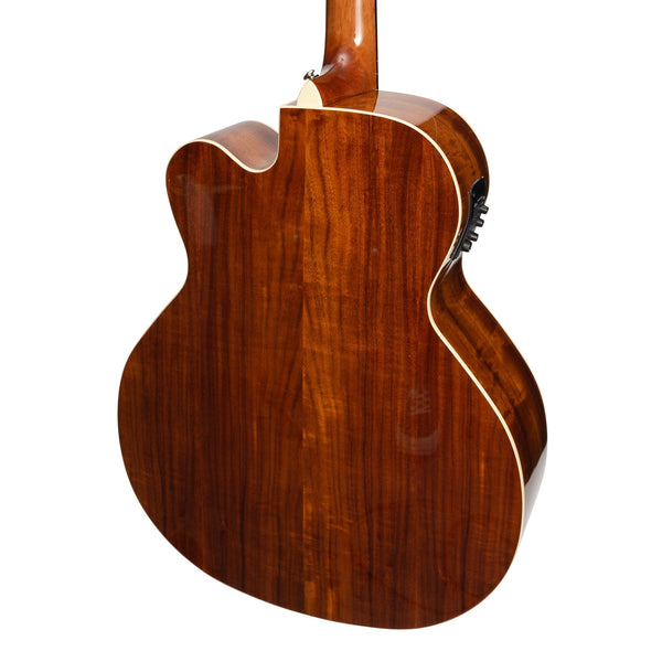 Martinez 'Southern Star Series' Koa Solid Top Acoustic-Electric Cutaway Bass Guitar (Natural Gloss)