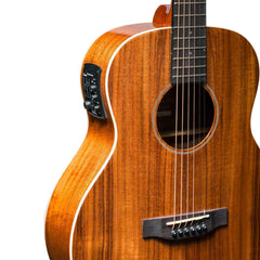 Martinez 'Southern Star Series' Koa Solid Top Acoustic-Electric TS-Mini Guitar (Natural Gloss)